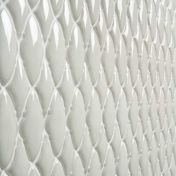 Nabi Valor Tundra Gray 2x4 Crackled Glossy Glass Mosaic Tile