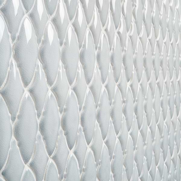Nabi Valor Arctic Blue 2x4 Crackled Glossy Glass Mosaic Tile