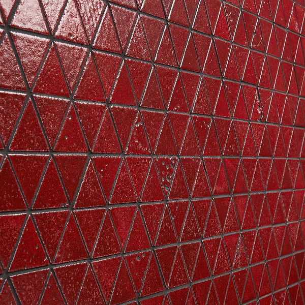 Bushwick Red 2" Triangle Glossy Lava Stone Mosaic Tile