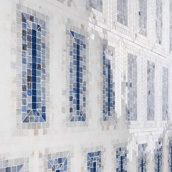 Ako Azul Blue 4x9 Rectangle Marble Micro Mosaic Tile