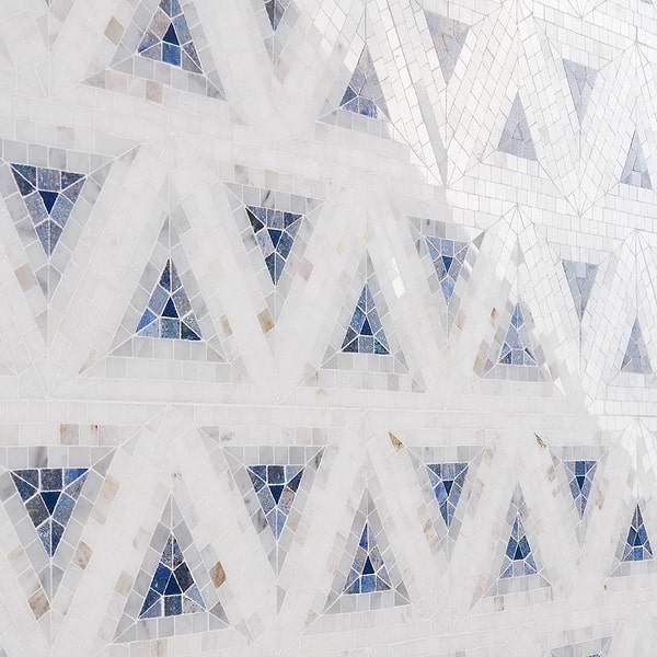 Ako Azul Blue 5" Triangle Marble Micro Mosaic Tile