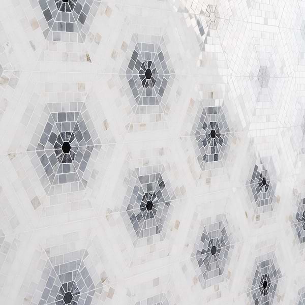 Ako Grigio Gray 6" Hexagon Marble Micro Mosaic Tile