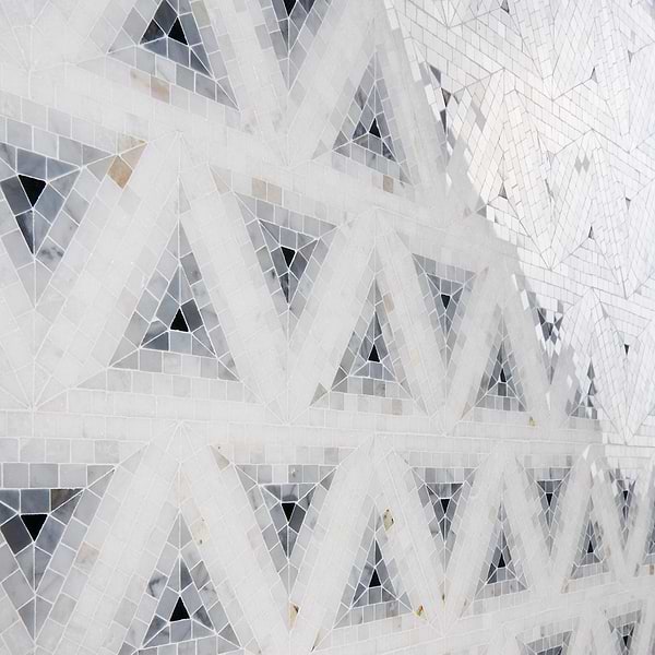Ako Grigio Gray 5" Triangle Marble Micro Mosaic Tile