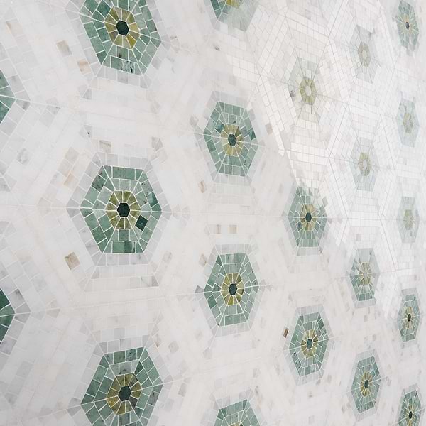 Ako Verde Green 6" Hexagon Marble Micro Mosaic Tile