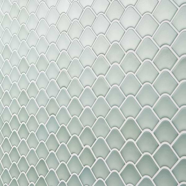 Suki Green 2x3 Fishscale Matte Glass Mosaic Tile