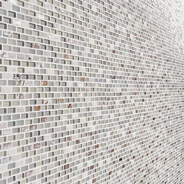 Paragon Calico Beige 1/2x1 Mini Brick Marble & Glass Mosaic Tile