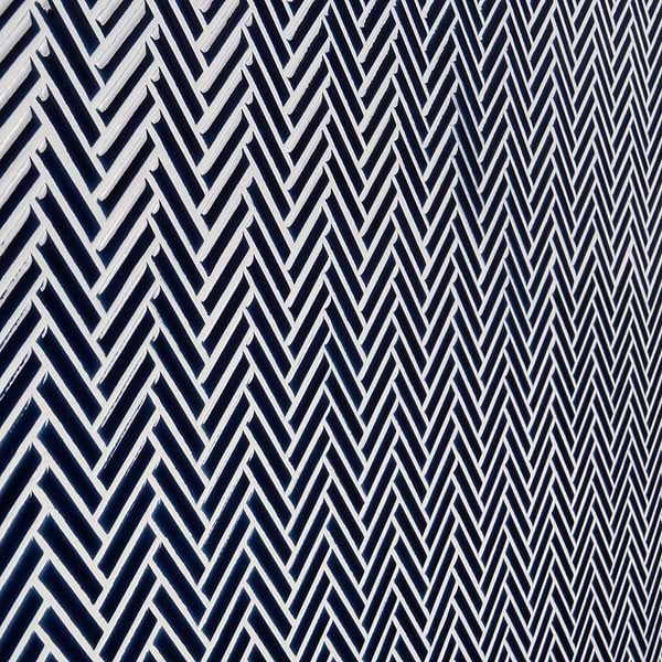 Kai Royal Blue 1x2" Herringbone Crackled Glossy Porcelain Mosaic Tile
