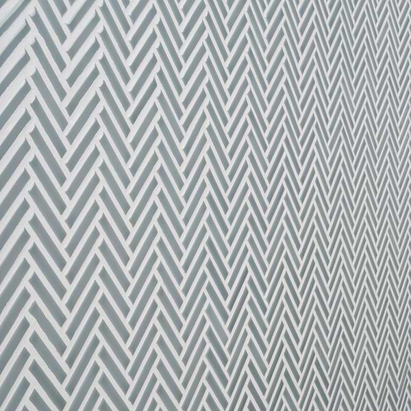 Kai Sky Blue 1x2" Herringbone Glossy Porcelain Mosaic Tile