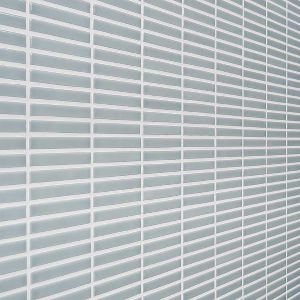Kai Sky Blue 1x4" Tri-Stacked Glossy Porcelain Mosaic Tile