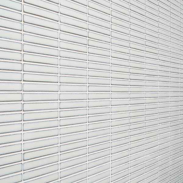 Kai Snow White 1x4" Tri-Stacked Glossy Porcelain Mosaic Tile
