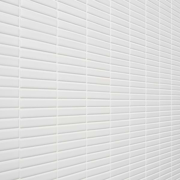 Kai White 1x4" Tri-Stacked Matte Porcelain Mosaic Tile