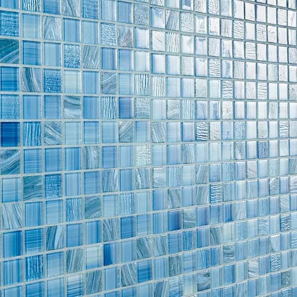 Marley Ocean Blue 1x1 Polished Glass Mosaic