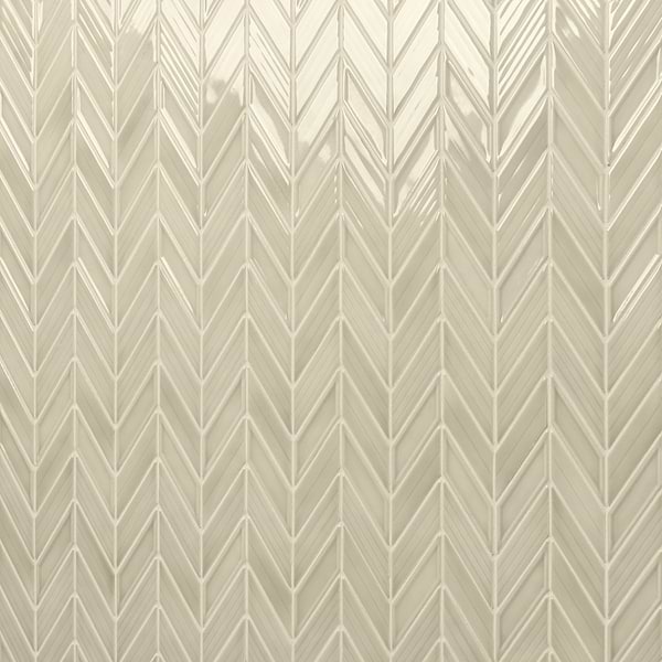 Brookline Chevron Celadon Green 1x5 Glossy Ceramic Mosaic Tile