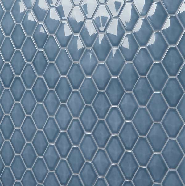 Brookline Diamond Coastal Blue 3x4 Glossy Ceramic Mosaic Tile