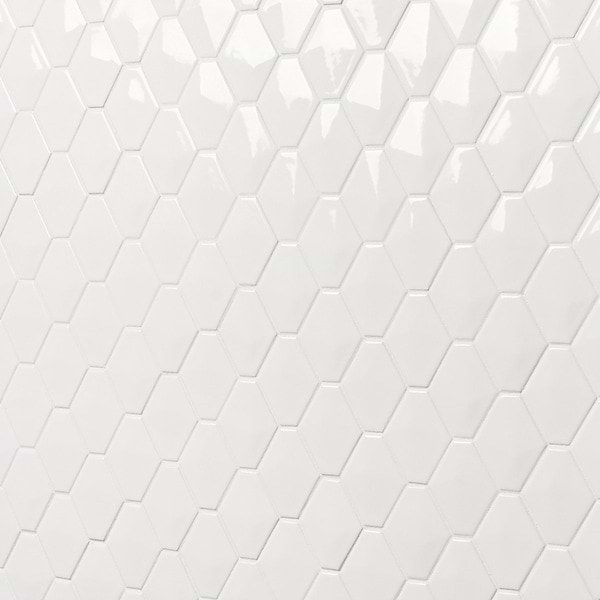 Brookline Diamond Cloud White 3x4 Glossy Ceramic Mosaic Tile