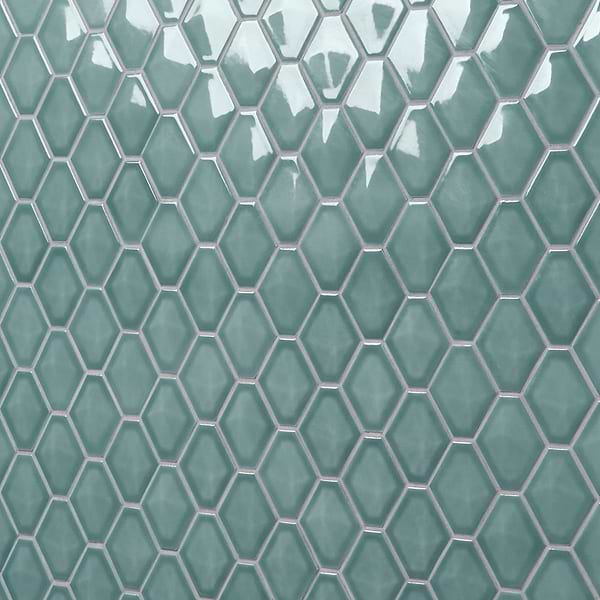 Brookline Diamond Marine Blue 3x4 Glossy Ceramic Mosaic Tile in Blue, View 4, open zoomed image