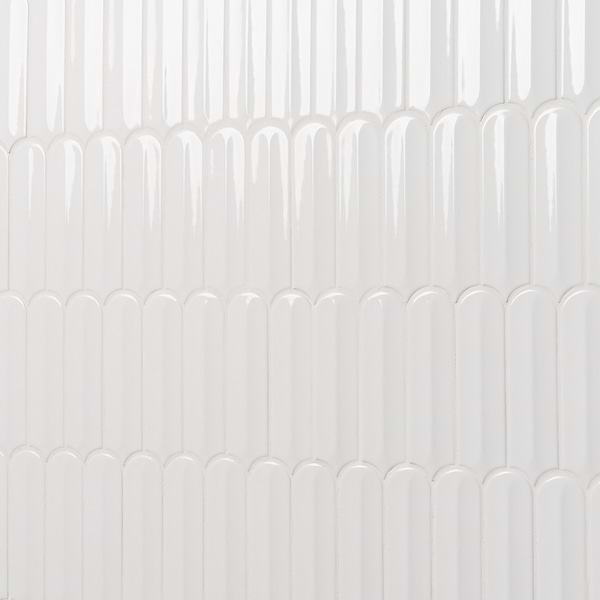 Brookline Feather Cloud White 2x7 Fish Scale Glossy Ceramic Mosaic Tile