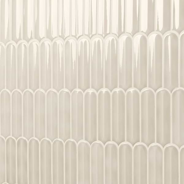 Brookline Feather Mushroom Gray 2x7 Fish Scale Glossy Ceramic Mosaic Tile