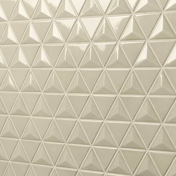 Brookline Triangle Celadon Green 4" Glossy Ceramic Mosaic Tile
