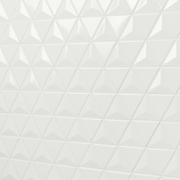 Brookline Triangle Cloud White 4" Glossy Ceramic Mosaic Tile