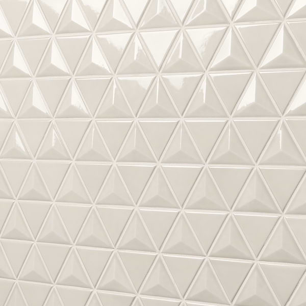 Brookline Triangle Mushroom Gray 4" Glossy Ceramic Mosaic Tile
