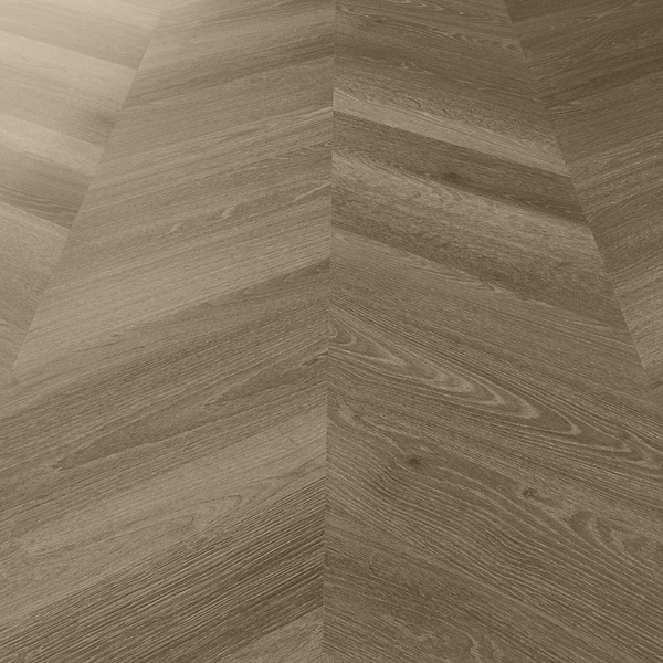 Aspen LVT Chevron Smoky 12x48 Luxury Vinyl Plank in Gray, View 4, open zoomed image