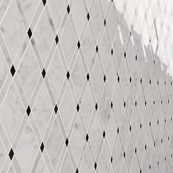 Imperial Pavo Gray Blend Polished Marble Mosaic Tile