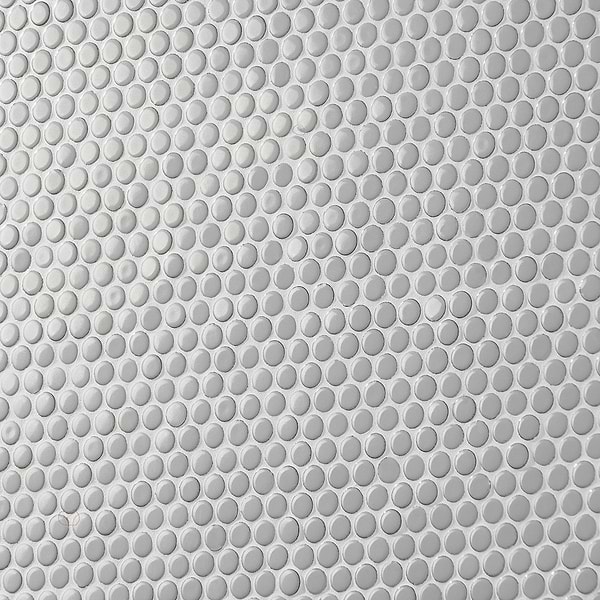 Eden Antiguan Sky Gray Rimmed 1" Penny Round Polished Porcelain Mosaic