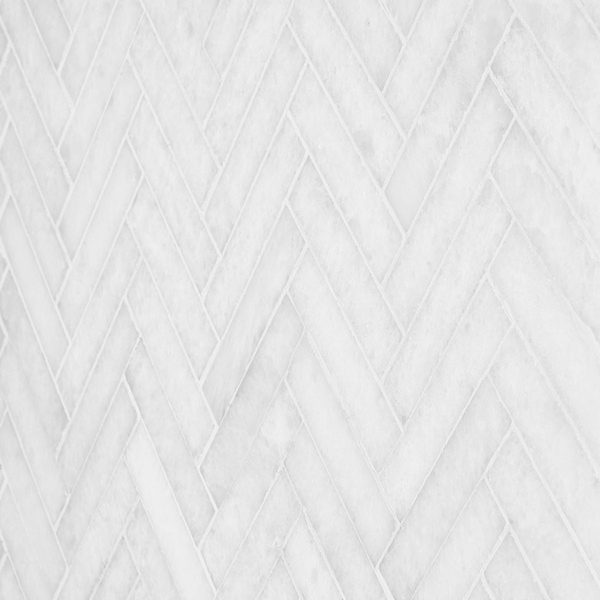 Snow White 1x4 Herringbone Honed Marble Mosaic