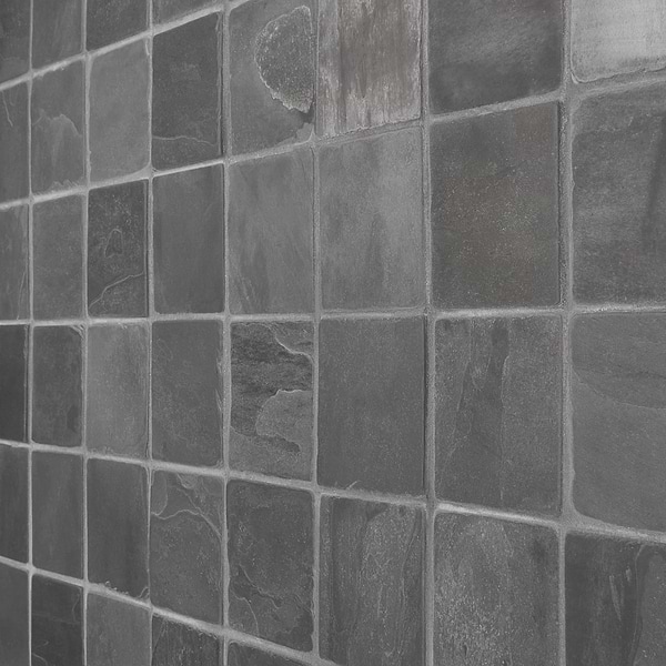 India Black 4x4 Tumbled Slate Tile