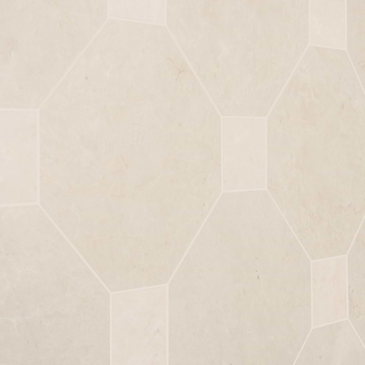Alaris Crema Ella 12" Octagon with Crema Ella Dot Honed Marble Tile