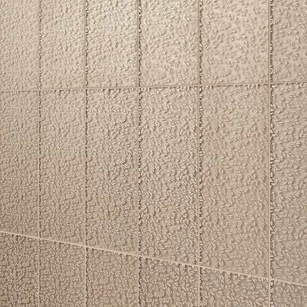 Sonya Flowers Bronze 6x16 Frosted Glass Tile