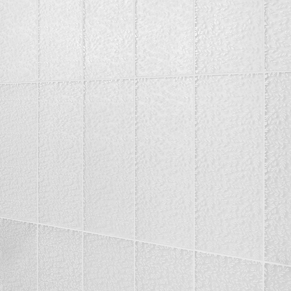 Sonya Flowers Pearl White 6x16 Frosted Glass Tile