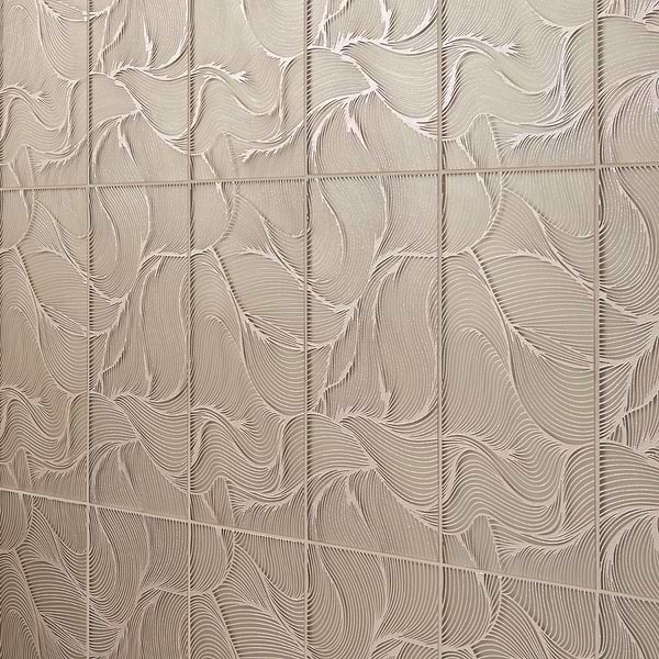 Sonya Waves Bronze 6x16 Frosted Glass Tile
