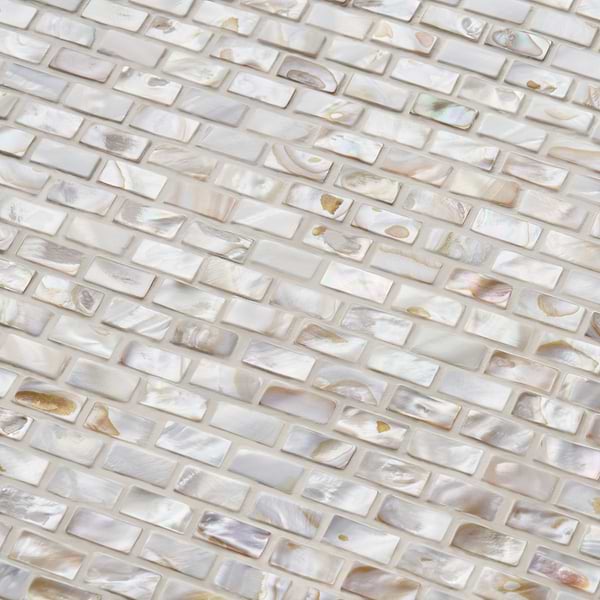 South Seas Pearls 1/2x1 Mini Brick Pattern Polished Mosaic Tile