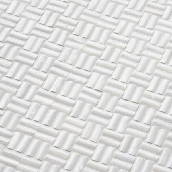 Serene White 3D Seamless Pearl Polished Mosaic Tile
