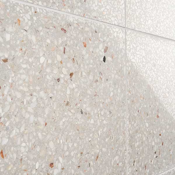 True Terrazzo Dove Gray 16x16 Polished Terrazzo Tile