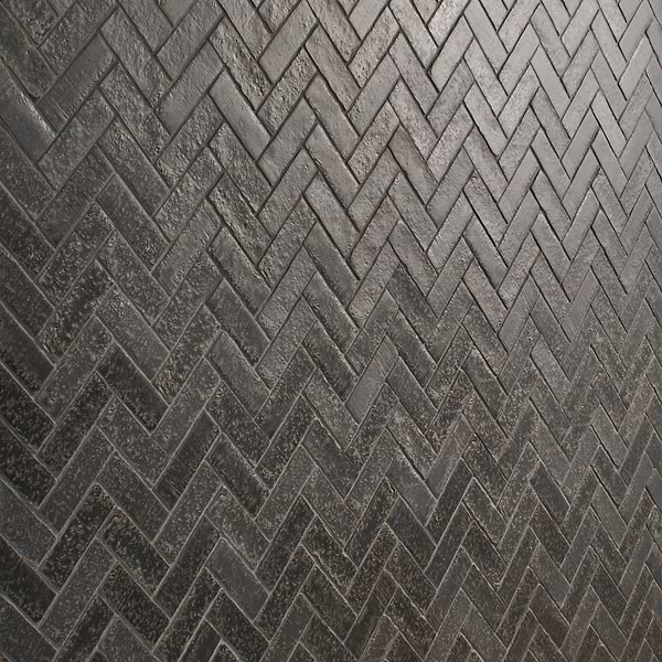 Brixon Charcoal Gray 1.5x4 Herringbone Matte Porcelain Mosaic Tile