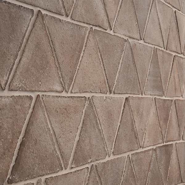 Terra Villa Gray 6" Triangle Matte Presealed Genuine Terracotta Tile