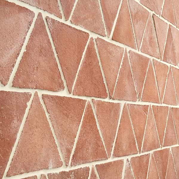 Terra Villa Red 6" Triangle Matte Presealed Genuine Terracotta Tile