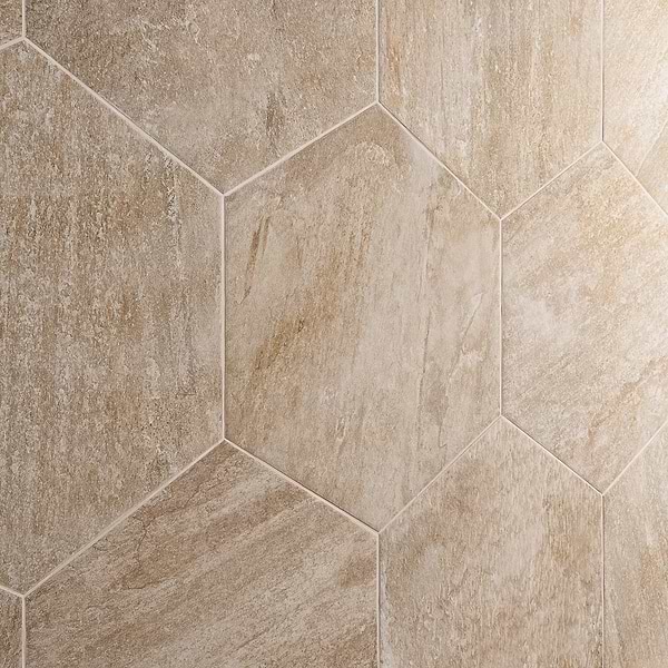 Shala Sand Beige 20" Hexagon Matte Porcelain Tile