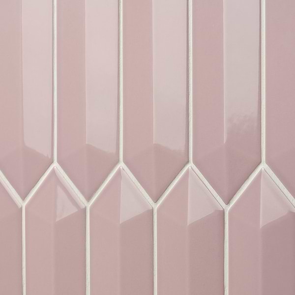 Kent Pink 3x12 Contour 3D Picket Polished Ceramic Wall Tile