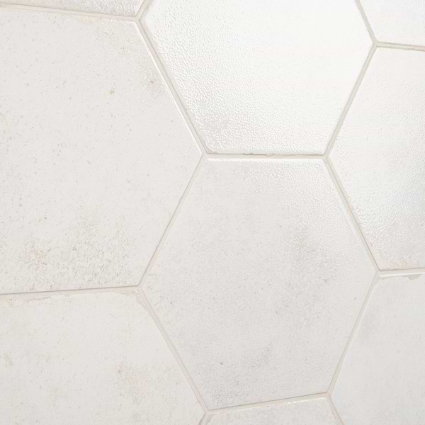 Kalay White 9" Hexagon Polished Porcelain Tile