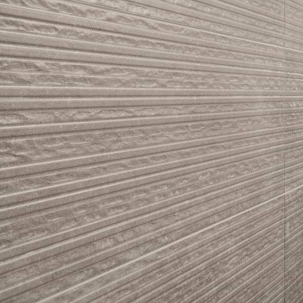 Stoneside Cream Beige Deco 12x36 Textured Matte Ceramic Tile