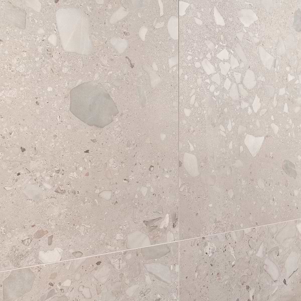 Piccoli Grande Warm Gray 36x36 Terrazzo Look Semi-Polished Porcelain Tile