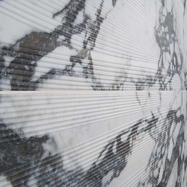Autograph Vibe Arabescato White 24x48 3D Textured Marble Look Matte Porcelain Tile