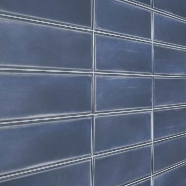 Stacy Garcia ArtBlock Denim Blue 4x16 Matte Porcelain Tile