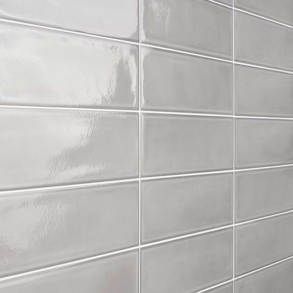 Stacy Garcia ArtBlock Grigio Gray 4x16 Glossy Porcelain Tile