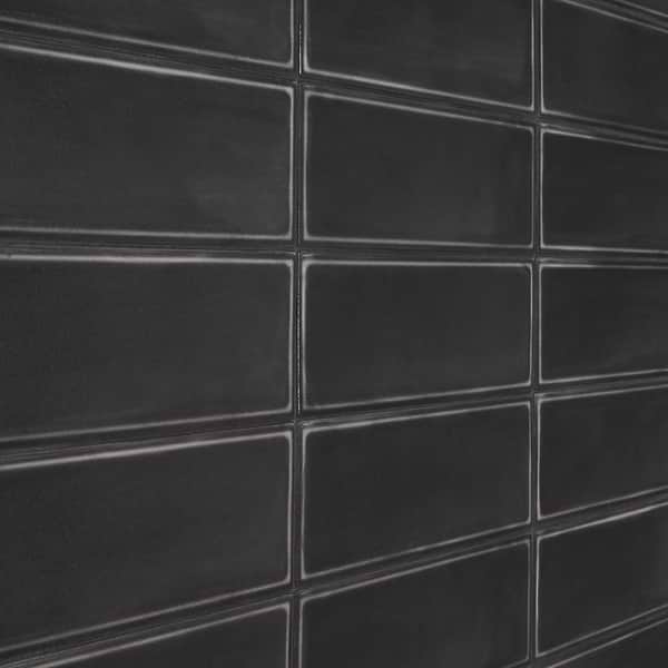 Stacy Garcia ArtBlock Nero Black 4x16 Matte Porcelain Tile