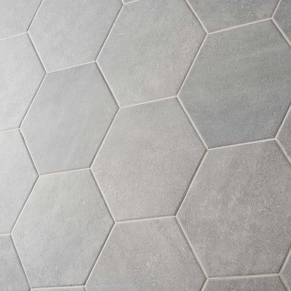 Texstone Gris Gray 9" Matte Porcelain Hexagon Tile